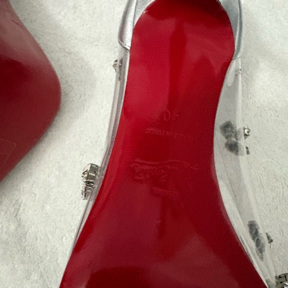 Christian Louboutin Silver Embellished Heels - Picture 4 of 4